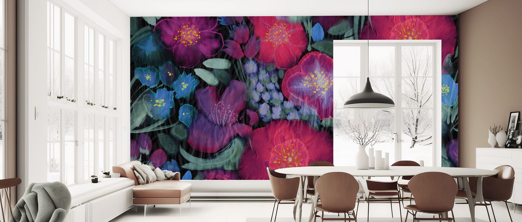 Flowershow Poppies Cerise Wallpaper enriches interiors with lively blooms shaped in cerise tones. Its artistry sustains refinement, making bedrooms and living rooms glow with vitality. Interiors thrive in charm, sustaining atmosphere of floral sophisticat