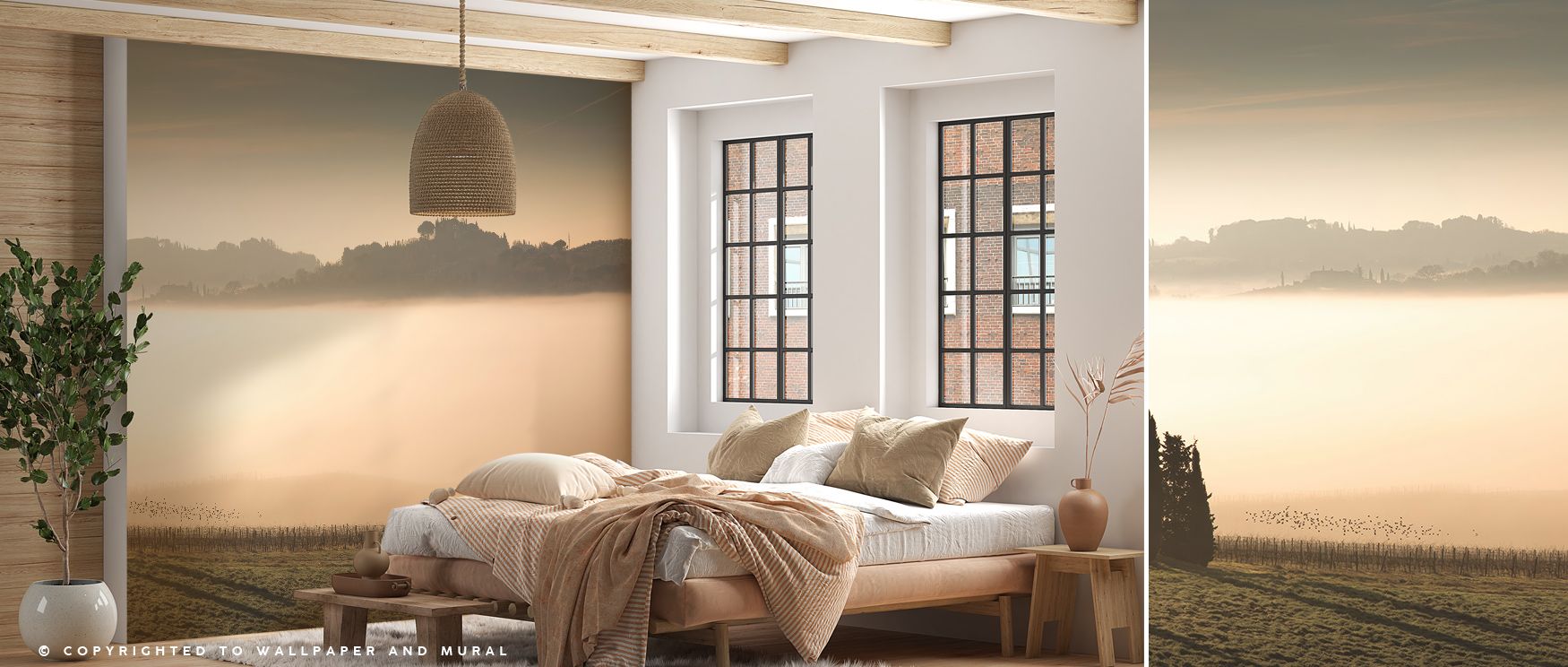 Foggy Grapes Wallpaper sustains refinement with muted tones arranged in delicate artistry. Its design enriches bedrooms and offices with charm. Interiors glow with timeless serenity, sustaining atmosphere of sophistication and natural beauty. 