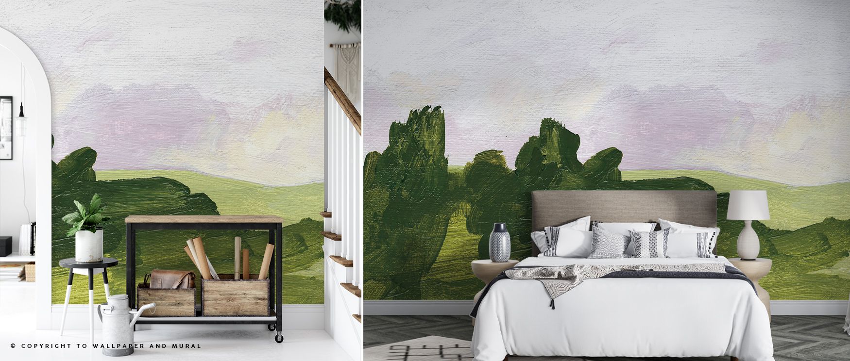 Forest Lane Wallpaper conveys balance with forest tones arranged in graceful rhythm. Its design enriches bedrooms and living rooms with refinement. Interiors glow with serenity, sustaining atmosphere of timeless charm and sophistication. 