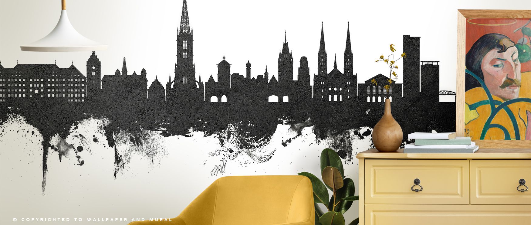 Freiburg Skyline Black & White Wallpaper nurtures interiors with architectural artistry painted in monochrome detail. Its design sustains refinement, enriching bedrooms and offices with elegance. Interiors glow with timeless charm, sustaining atmosphere o