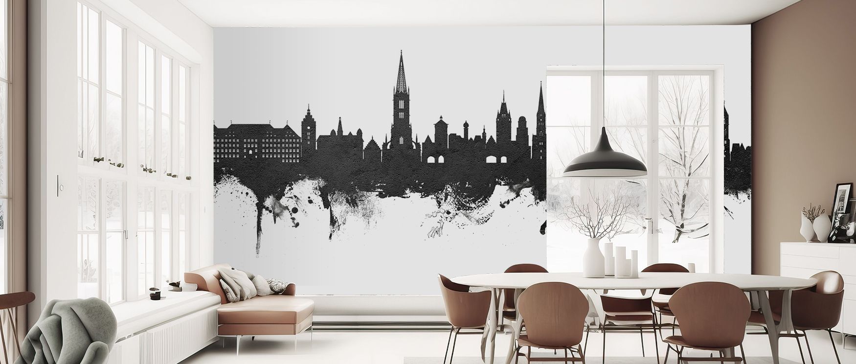 Freiburg Skyline Black & White Wallpaper enriches interiors with city artistry painted in monochrome contrasts. Its artistry sustains refinement, making bedrooms and living rooms glow with timeless sophistication. Interiors thrive under cultural grace, su