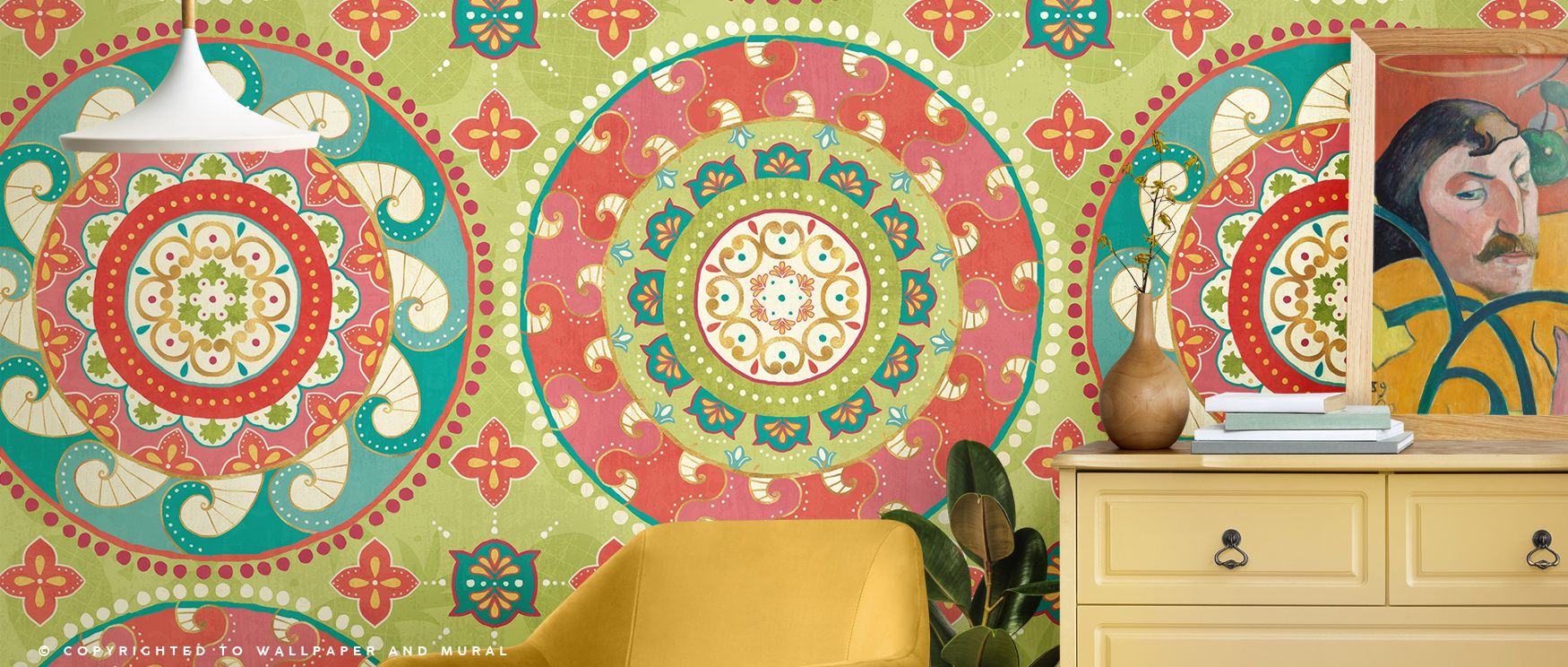 Fun in the Sun VII Wallpaper nurtures interiors with colorful motifs arranged in radiant tones. Its design sustains refinement, enriching bedrooms and offices with vitality. Interiors glow in timeless charm, sustaining atmosphere of playful sophistication