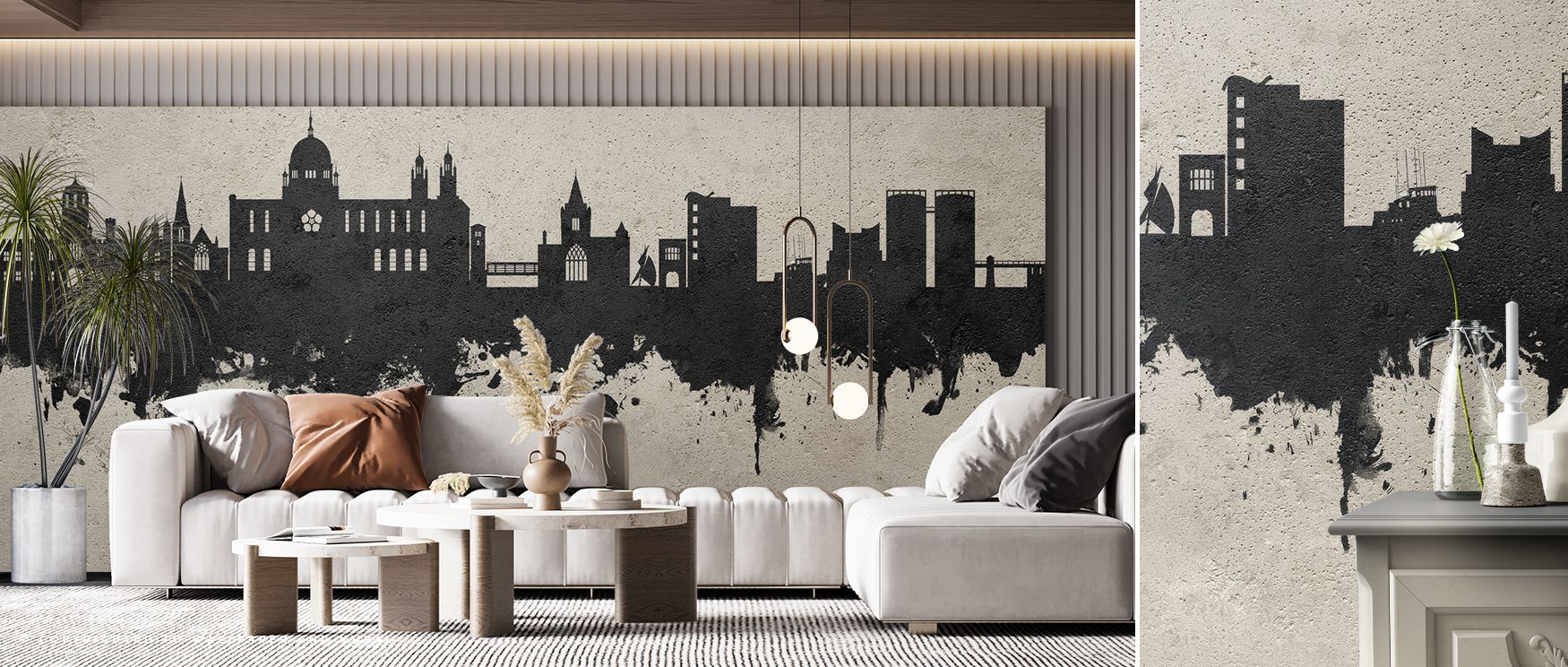 Galway Skyline Concrete Wallpaper sustains urban heritage with gray tones layered in architectural artistry. Its design enriches bedrooms and offices with refinement. Interiors glow in timeless charm, sustaining atmosphere of cultural pride. 