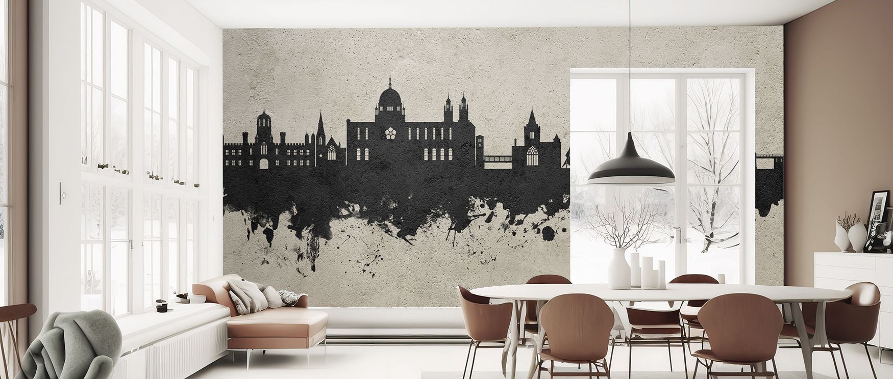 Galway Skyline Concrete Wallpaper nurtures interiors with architectural silhouettes detailed in concrete tones. Its design sustains refinement, enriching bedrooms and offices with cultural grace. Interiors glow in timeless balance, sustaining atmosphere o