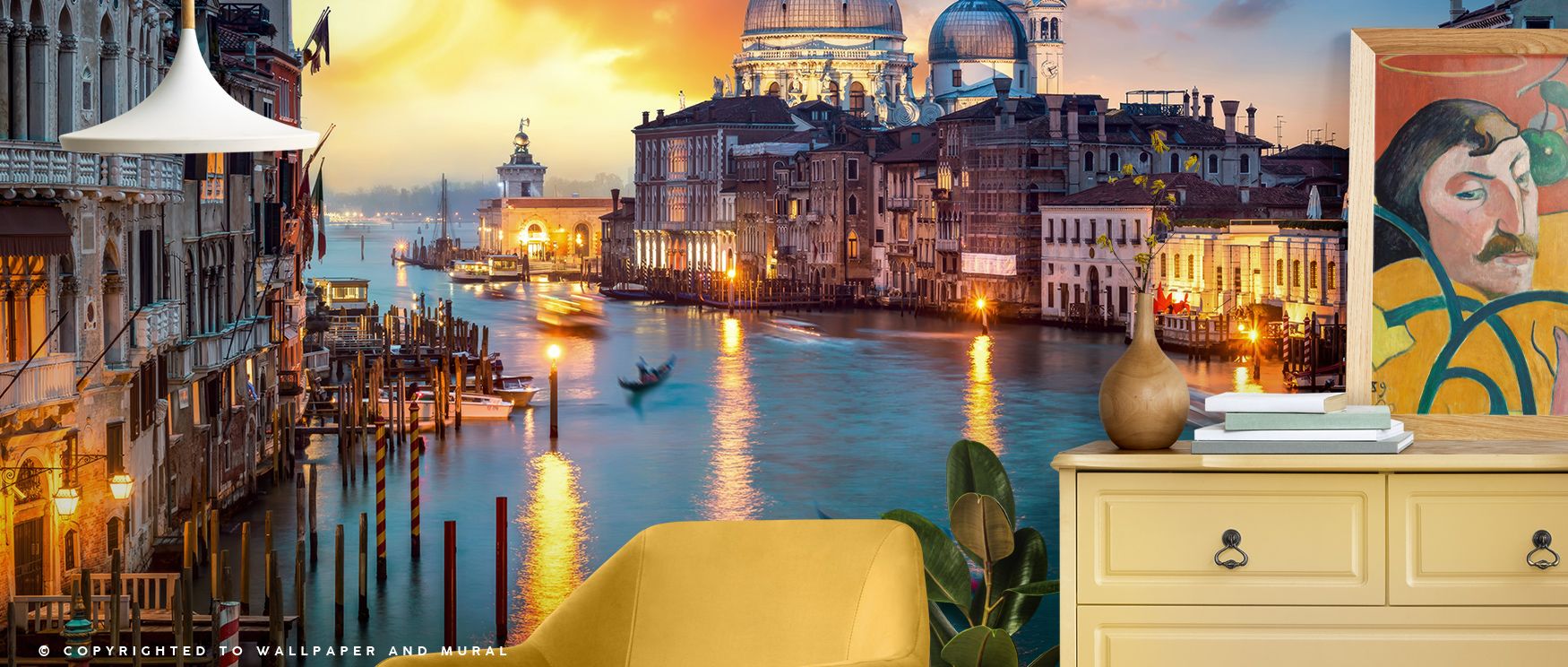 Grand Canal Reflections Wallpaper reflects charm with shimmering tones layered in mirrored artistry. Its design enhances bedrooms and living rooms with refinement. Interiors glow with timeless calm, sustaining atmosphere of sophistication. 