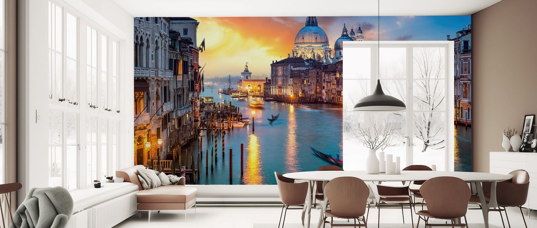 Grand Canal Reflections Wallpaper nurtures interiors with reflective artistry painted in rippling tones. Its design sustains refinement, enriching bedrooms and offices with tranquility. Interiors glow in timeless grace, sustaining atmosphere of elegance. 