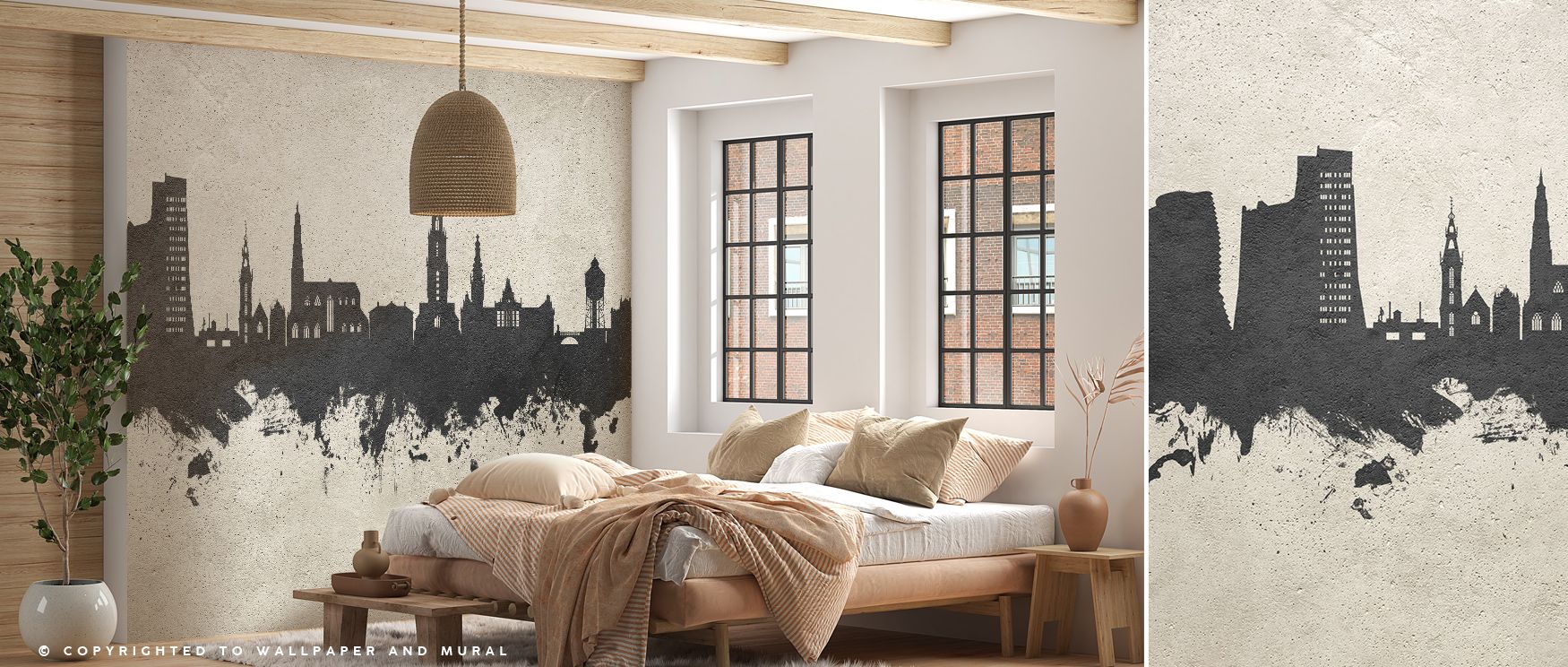 The Groningen The Netherlands Skyline Wallpaper depicts rooftops, towers, and skyline details with balance, filling interiors with atmosphere that bridges heritage and urban artistry, creating spaces such as bedrooms or offices with quiet grandeur and cul