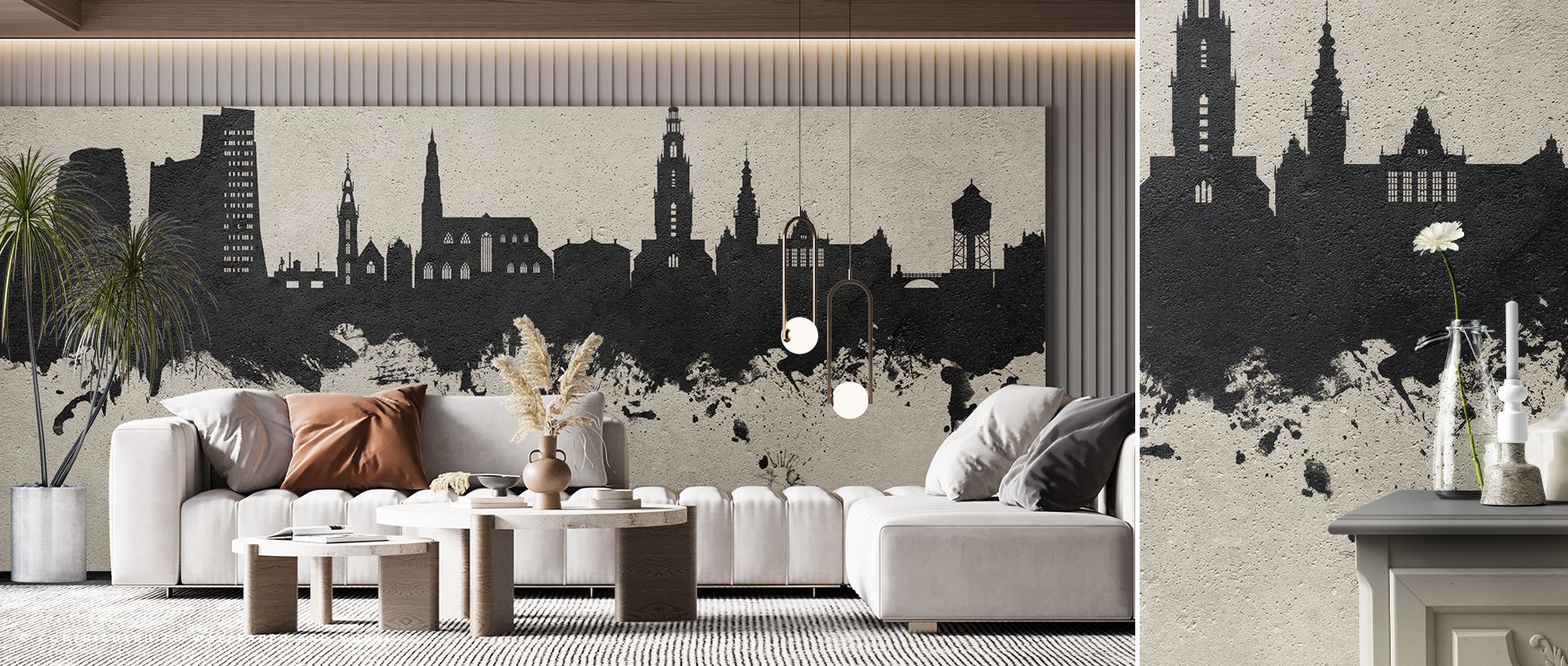 Through tones both soft and warm, the Groningen The Netherlands Skyline Wallpaper highlights architectural presence, grounding walls with refined depth, creating an atmosphere of quiet grandeur suited for bedrooms or living rooms that reflects Groningen’s