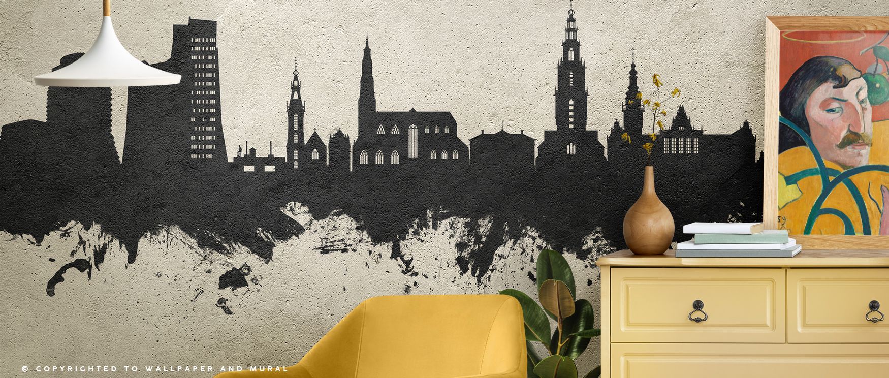 Architectural rhythm emerges through the Groningen The Netherlands Skyline Wallpaper as silhouettes align across refined tones, creating subtle calmness that enhances living rooms or bedrooms, offering visual poise while celebrating Groningen’s skyline ar