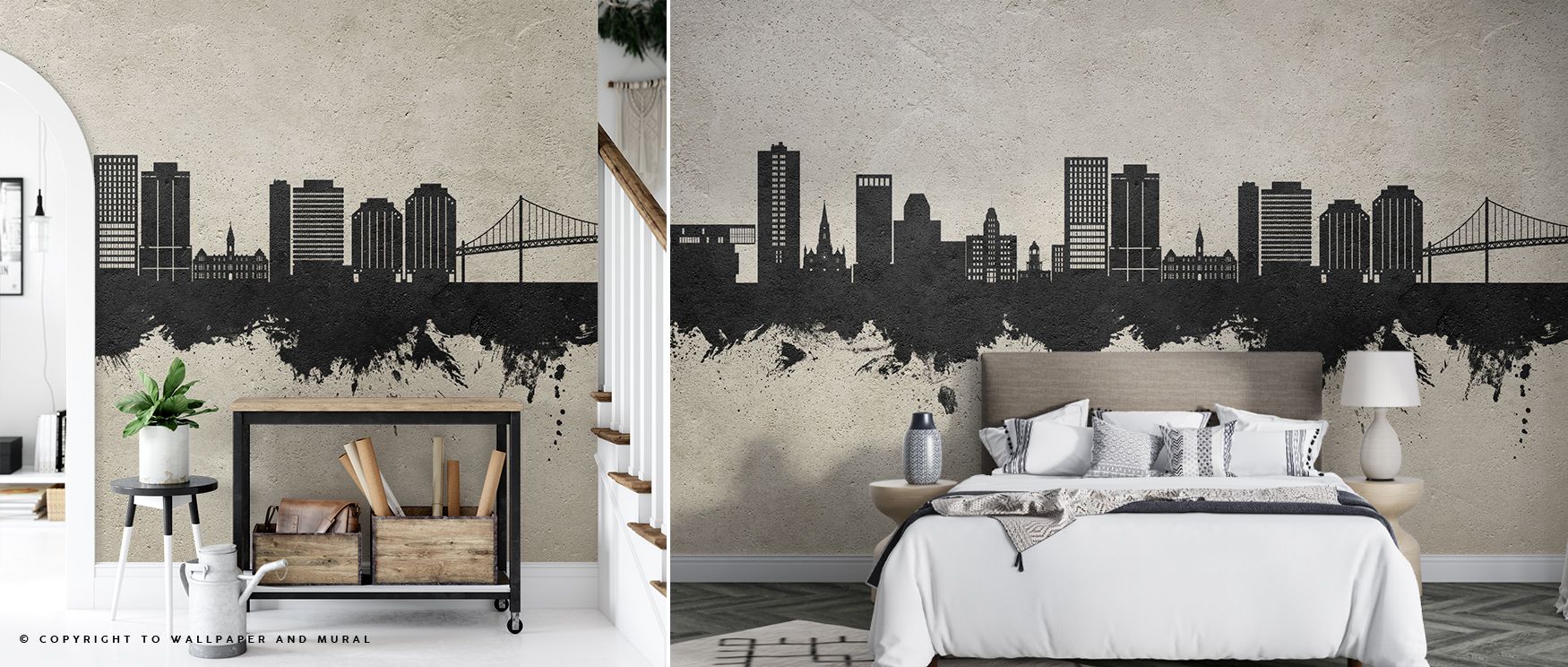 In detailed silhouettes, the Halifax Canada Skyline Concrete Wallpaper creates harmony through texture, shaping rooftops and towers in balanced tone that enriches offices or living rooms with atmosphere rooted in heritage, offering serenity while maintain