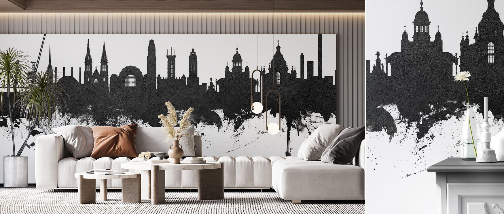 With monochrome detail, the Helsinki Skyline Black & White Wallpaper carries heritage across rooftops, surrounding interiors with calm elegance, enriching bedrooms or offices with decorative balance shaped by artistry, sustaining atmosphere of cultural re
