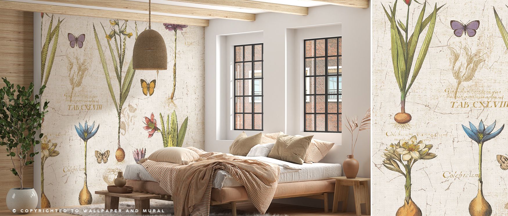 Botanical presence defines the Histoire Naturelle V v2 Wallpaper where details stretch across tonal surfaces, enriching bedrooms or offices with calm decorative elegance, surrounding interiors with atmosphere shaped by natural artistry sustained through r
