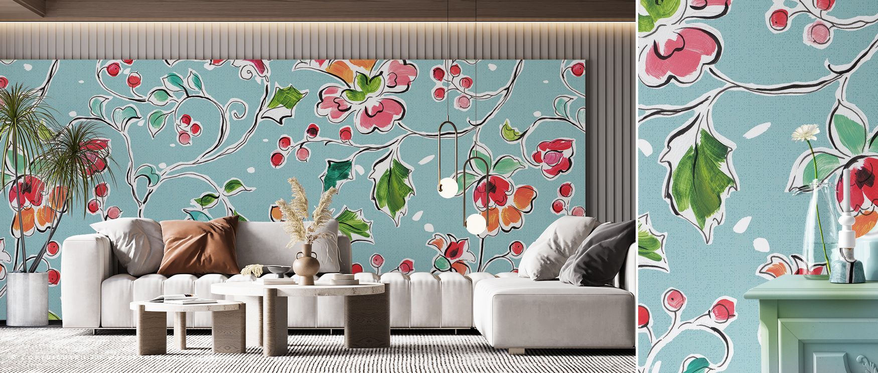 Wing motifs sweep across the Holiday Wings VIII Blue Wallpaper where blue tones align in celebratory balance, surrounding bedrooms or offices with calm decorative presence, enriching interiors with artistry shaped by festive refinement sustained gracefull
