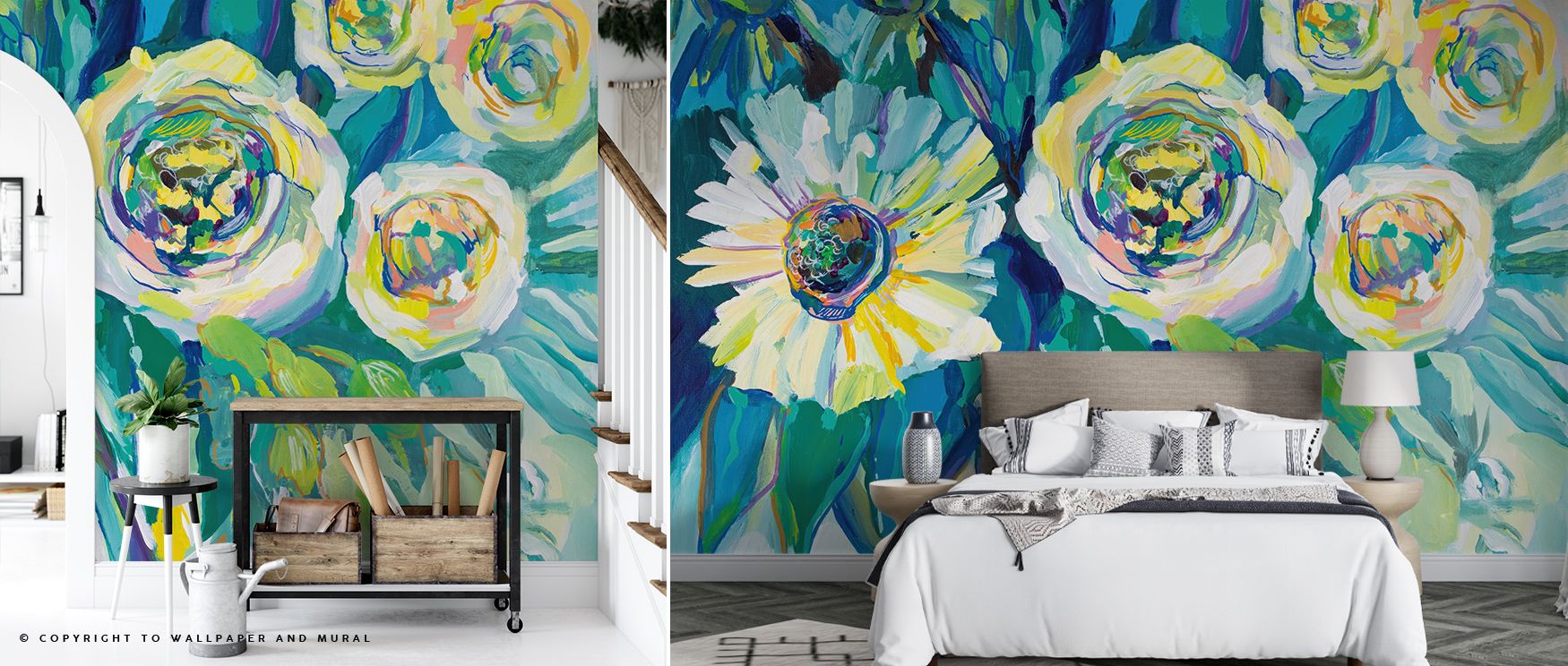 Botanical presence fills the Hope Bouquet Wallpaper where blossoms stretch in tonal harmony, enriching offices or bedrooms with calm decorative charm, surrounding interiors with artistry shaped in natural rhythm sustained gracefully. 