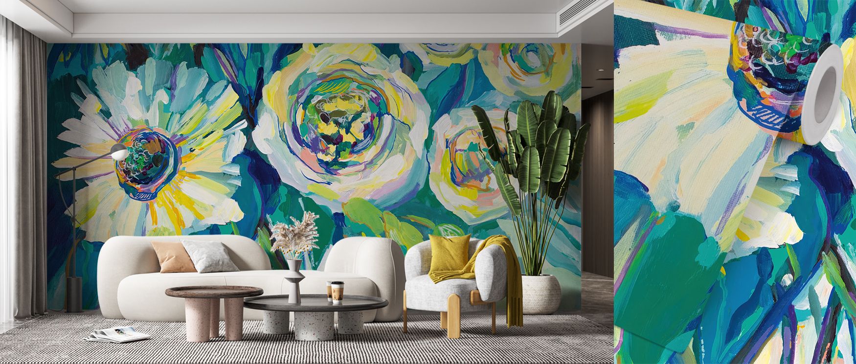 Through layered imagery, the Hope Bouquet Wallpaper depicts bouquets shaded in refined tone, enriching bedrooms or living rooms with calm atmosphere, surrounding interiors with decorative artistry shaped by floral balance expressed naturally. 