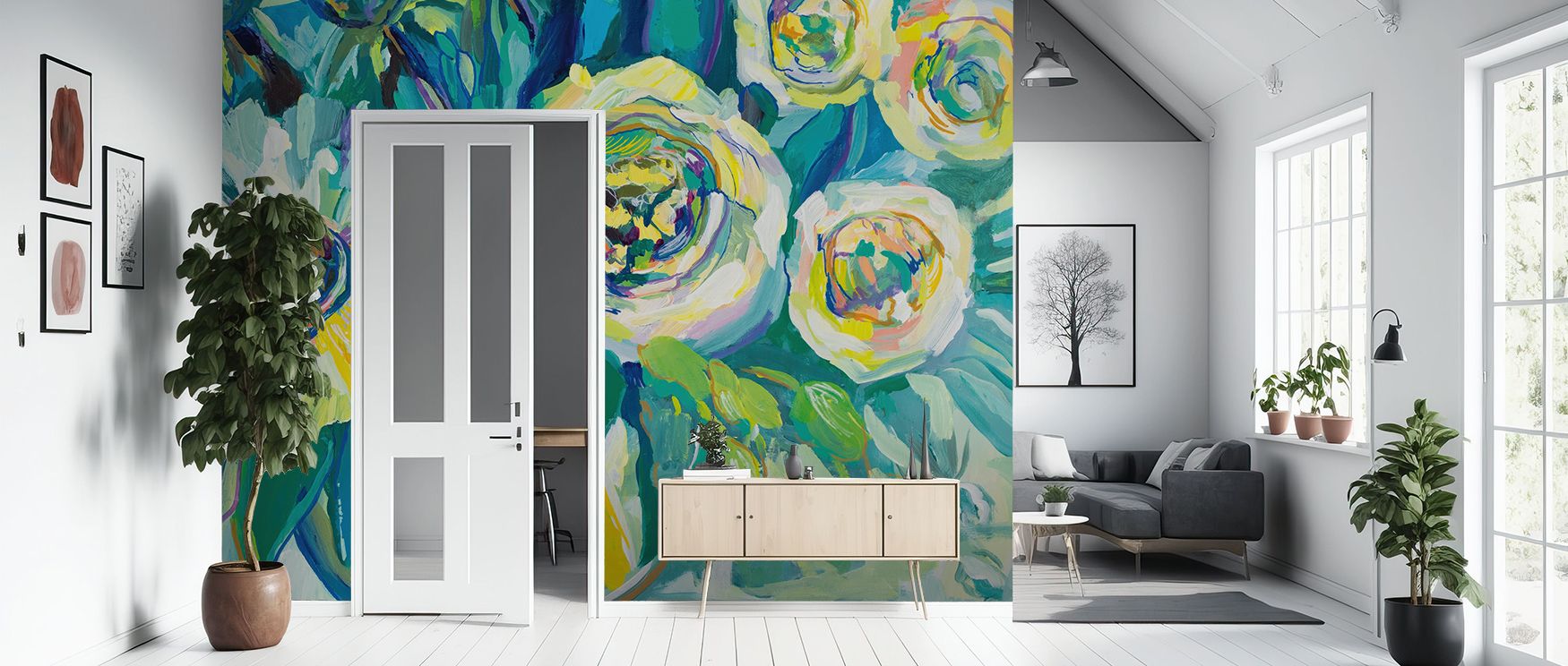Petal details define the Hope Bouquet Wallpaper where blossoms align in rhythmic tone, enriching bedrooms or living rooms with calm decorative elegance, surrounding interiors with artistry shaped in floral refinement expressed gracefully. 