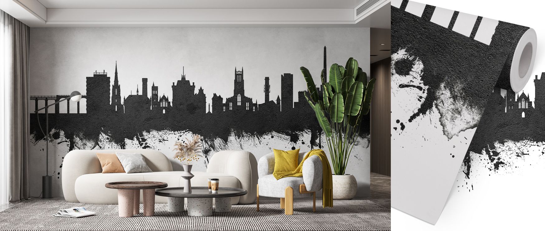 With tonal refinement, the Huddersfield England Skyline Black & White Wallpaper frames rooftops with cultural pride, enriching bedrooms or living rooms with calm atmosphere, surrounding interiors with artistry shaped in heritage rhythm sustained gracefull