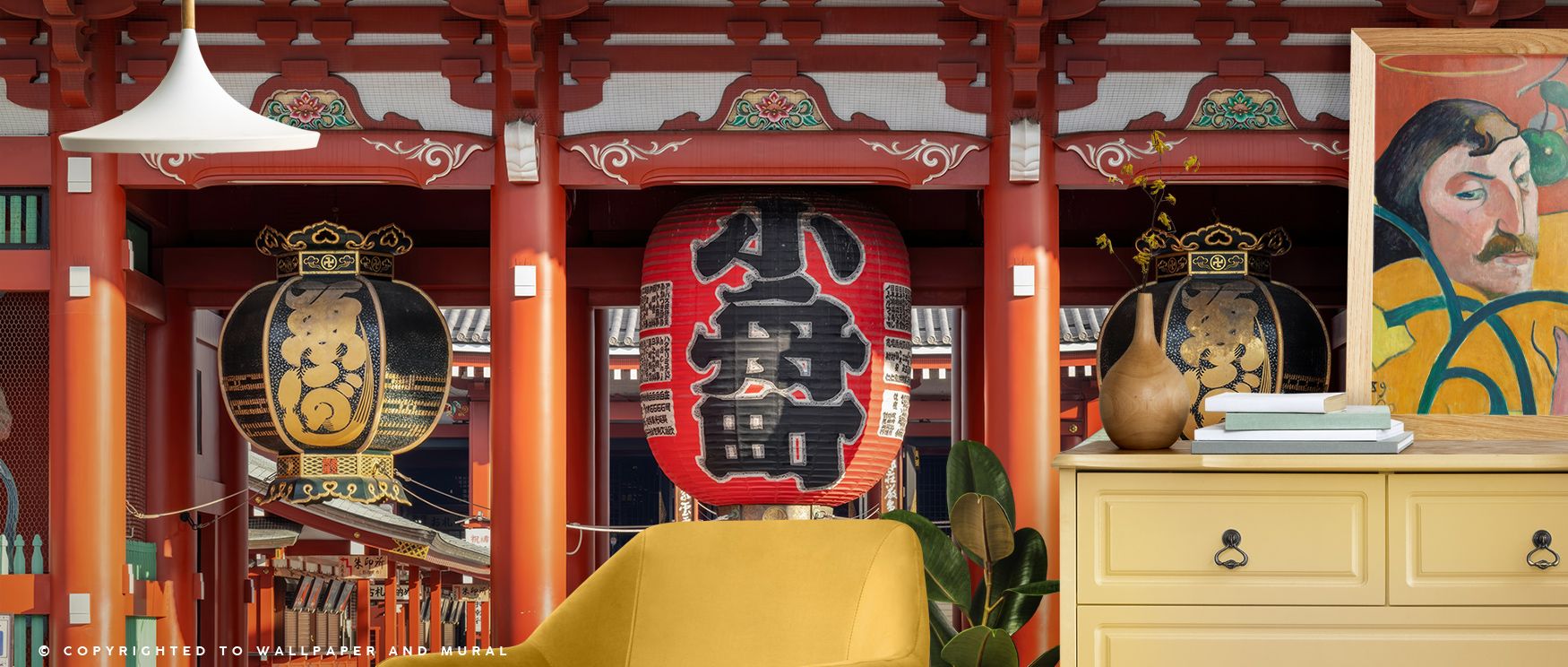 Across tonal surfaces, the Hōzōmon Gate Wallpaper depicts motifs aligned in cultural rhythm, surrounding offices or bedrooms with calm atmosphere, enriching interiors with decorative charm shaped by heritage resonance sustained gracefully. 