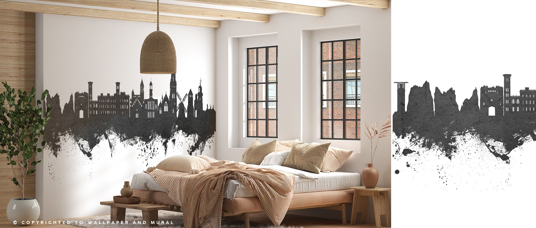 Heritage presence flows in the Isle of Wight England Skyline Black & White Wallpaper where silhouettes stretch across tonal surfaces, enriching bedrooms or offices with calm decorative tone, surrounding interiors with artistry shaped in cultural resonance