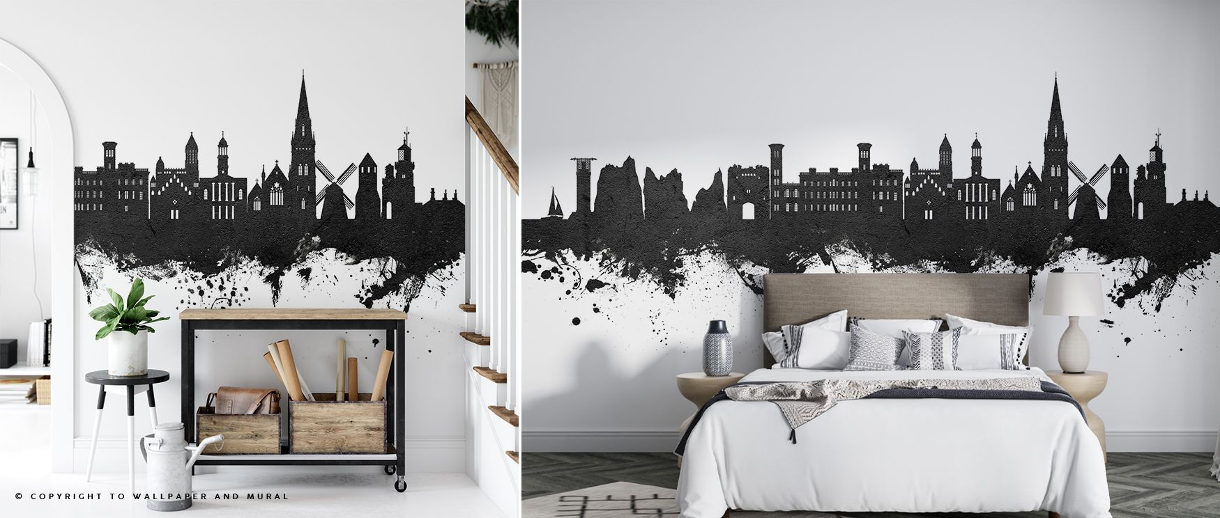 With tonal refinement, the Isle of Wight England Skyline Black & White Wallpaper frames rooftops with cultural pride, enriching offices or bedrooms with calm decorative elegance, surrounding interiors with artistry shaped in monochrome balance expressed g