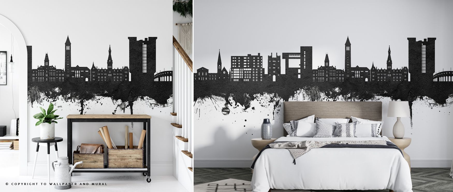 With tonal refinement, the Ithaca New York Skyline Black & White Wallpaper frames rooftops with cultural resonance, enriching offices or bedrooms with calm decorative presence, surrounding interiors with artistry shaped in heritage balance expressed grace