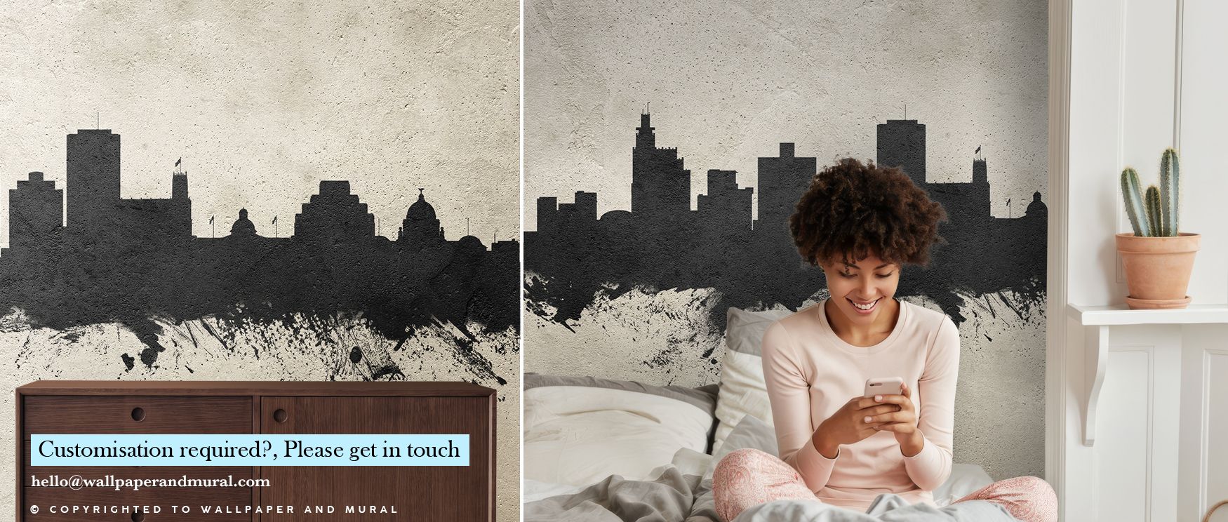 Shaded rooftops emerge in the Jackson Mississippi Skyline Concrete Wallpaper where concrete texture enriches rhythm, surrounding bedrooms or living rooms with calm atmosphere, enriching interiors with decorative charm shaped in heritage artistry sustained