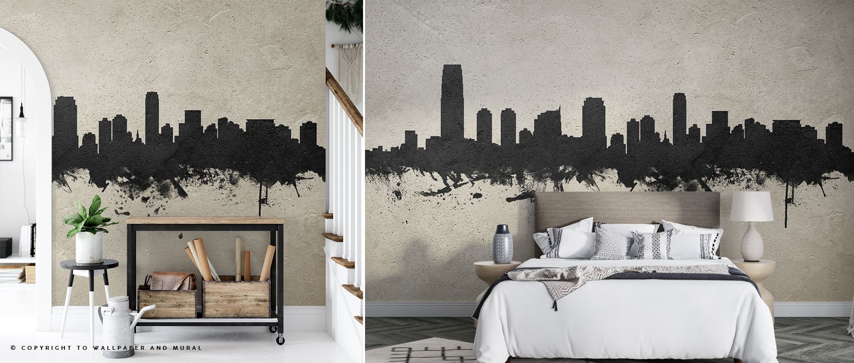 With tonal shading, the Jersey City New York Skyline Concrete Wallpaper frames rooftops with heritage resonance, enriching offices or bedrooms with calm decorative balance, surrounding interiors with artistry shaped in historical rhythm expressed graceful