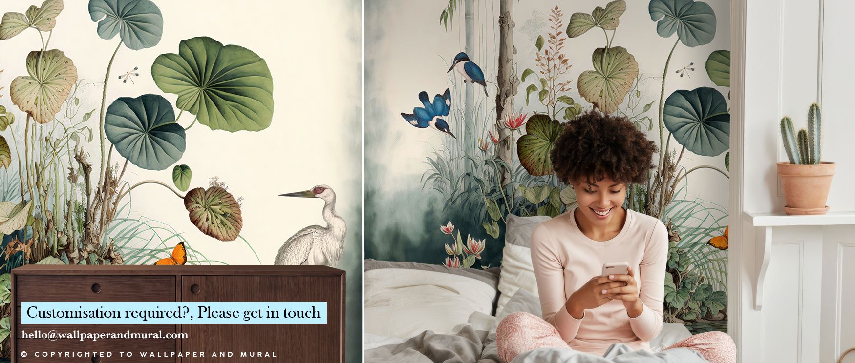 With lush detail, the Jungle Still Life Wallpaper layers tropical motifs across surfaces, enriching offices or bedrooms with calm atmosphere, surrounding interiors with decorative charm shaped by botanical rhythm expressed naturally. 