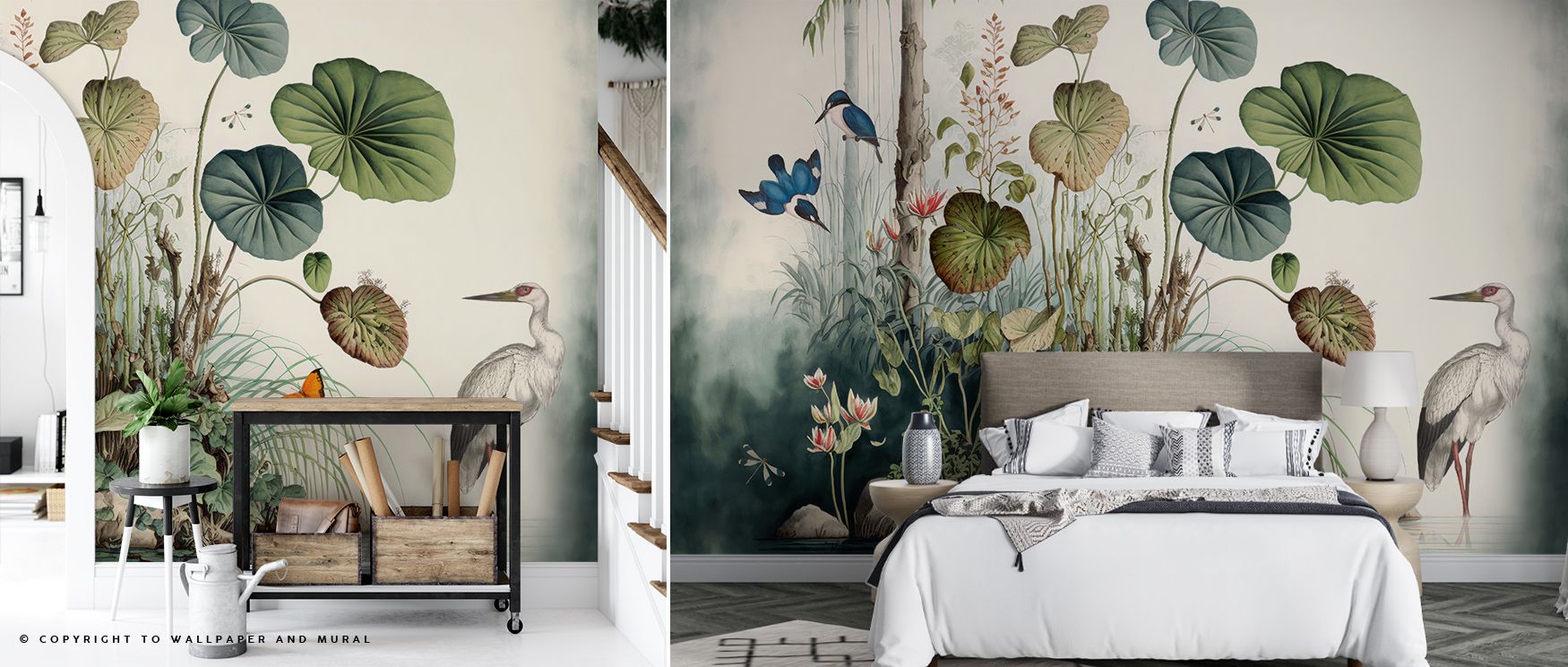 Natural balance shines in the Jungle Still Life Wallpaper where fruits and blossoms align in rhythm, enriching bedrooms or living rooms with calm decorative elegance, surrounding interiors with artistry shaped in tropical resonance expressed softly. 