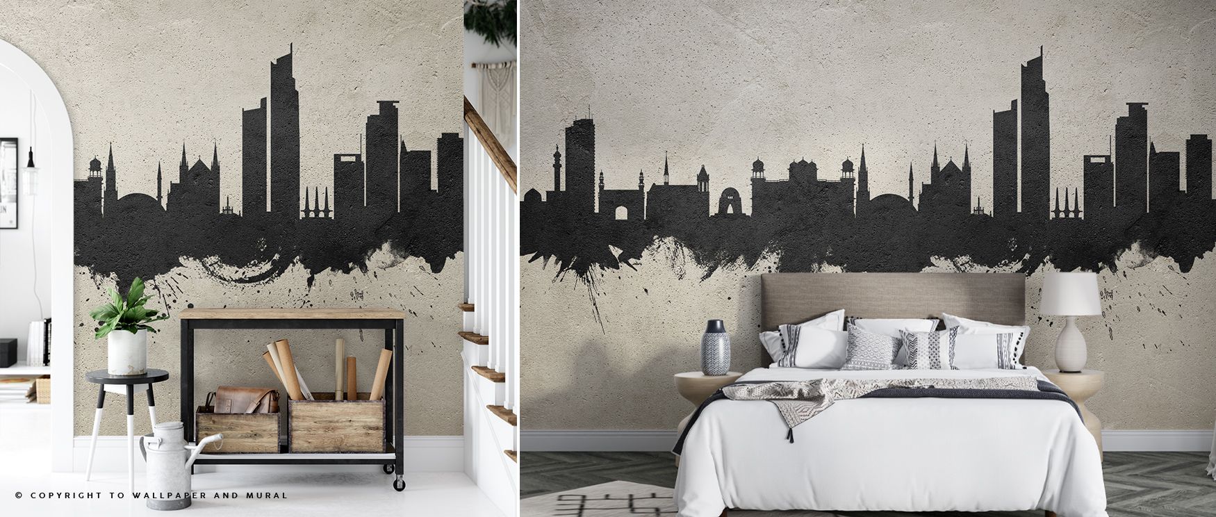 With tonal texture, the Karachi Pakistan Skyline Concrete Wallpaper frames rooftops in heritage balance, enriching offices or bedrooms with calm decorative tone, surrounding interiors with artistry shaped in cultural refinement expressed gracefully. 