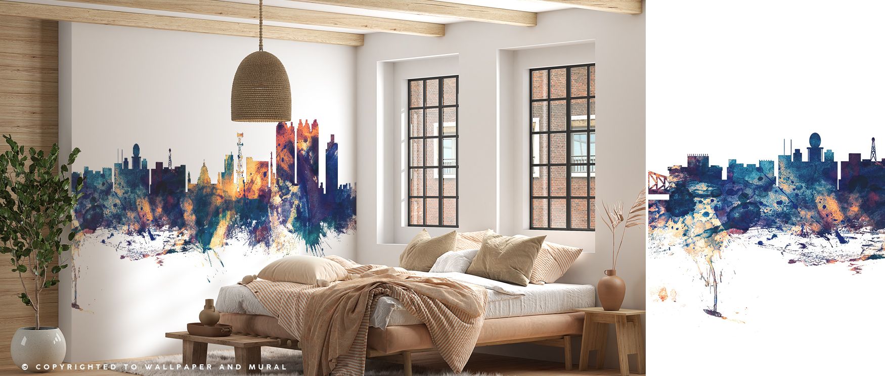 Heritage presence flows in the Kolkata (Calcutta) India Skyline Blue & Bronze Wallpaper where rooftops stretch across luminous imagery, enriching bedrooms or offices with calm decorative charm, surrounding interiors with artistry shaped in cultural refine