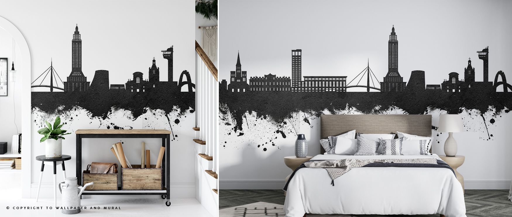 The skyline of Le Havre France emerges boldly in Black & White Wallpaper, where urban silhouettes blend into striking contrasts, adding refinement to bedrooms or modern living rooms, creating interiors filled with elegance and architectural resonance that