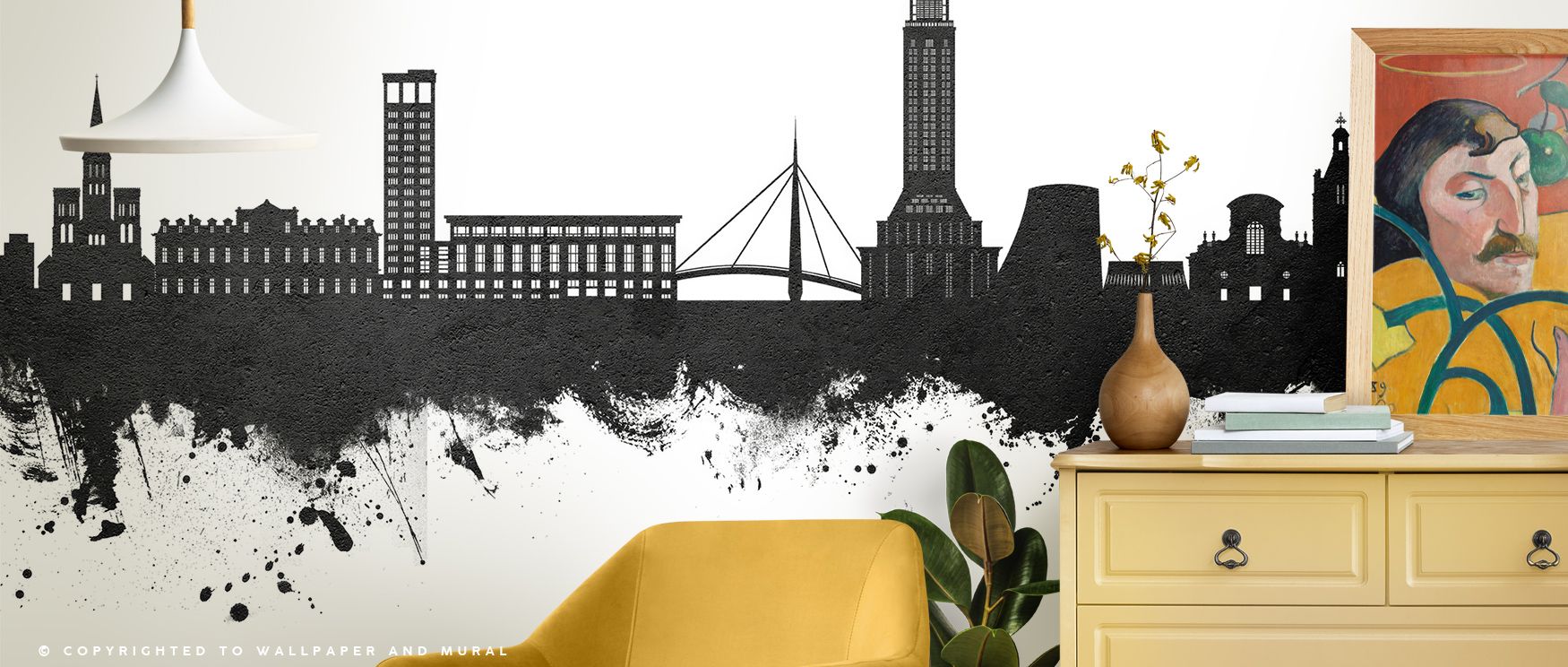 Iconic skyline artistry shines in Le Havre France Skyline Black & White Wallpaper, where structures glow in layered contrasts, adding atmosphere into bedrooms or living rooms, transforming interiors with balance and monochrome sophistication that radiates