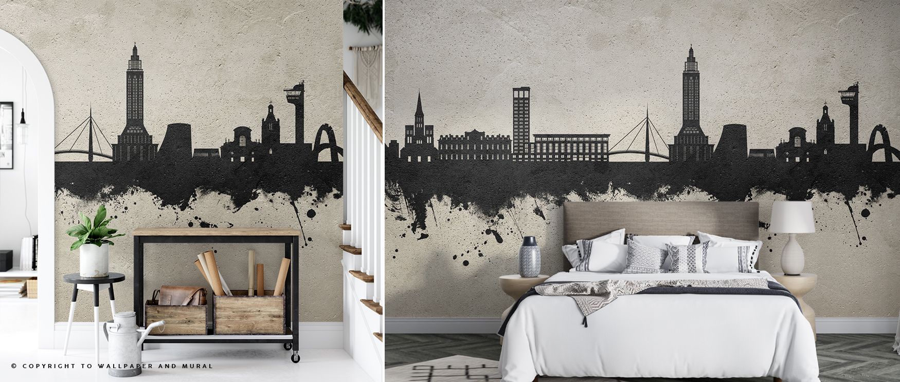 Rustic depth surrounds Le Havre France Skyline Concrete Wallpaper, where concrete tones frame skyline silhouettes, adding atmosphere into bedrooms or inviting living rooms, capturing French heritage and architectural charm while enhancing interiors with c