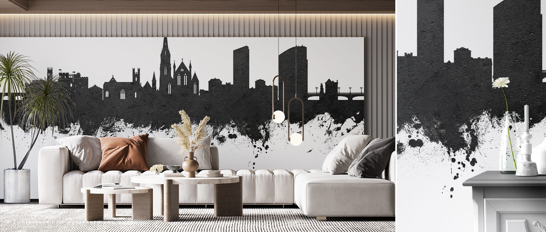 Through its design, the Limerick Ireland Skyline Black & White Wallpaper sustains urban artistry, layering monochrome tones that enrich restful bedrooms or stylish offices with architectural balance, cultural resonance, and French sophistication that tran