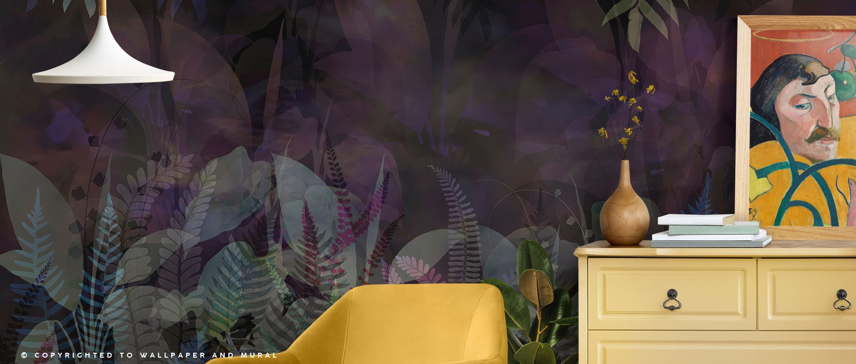 Timeless artistry enhances the Liquid Tropic Wall Mural as exotic colors sustain vibrancy, enriching restful bedrooms or stylish offices with atmosphere, decorative refinement, and cultural resonance that glow with balance. 