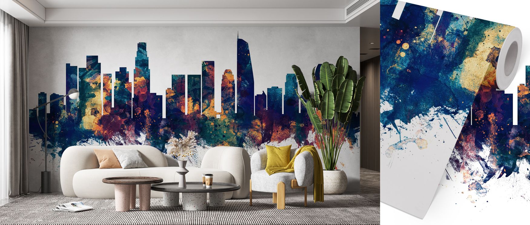 Through contrasting tones, the Los Angeles Skyline Blue & Bronze Wallpaper sustains architectural resonance, enriching restful bedrooms or welcoming offices with cultural charm, decorative artistry, and timeless sophistication that glow with elegance and 