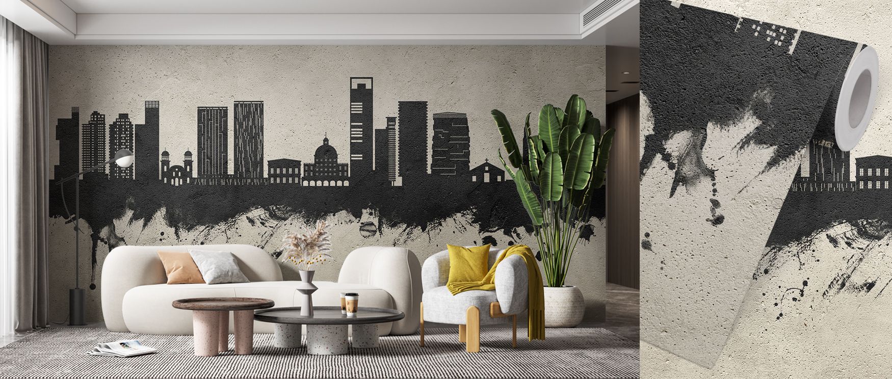 The Luanda Skyline Concrete Wallpaper captures heritage resonance, where concrete-inspired tones layer silhouettes, enriching restful bedrooms or welcoming living rooms with atmosphere, rustic authenticity, and decorative charm that glow with cultural art