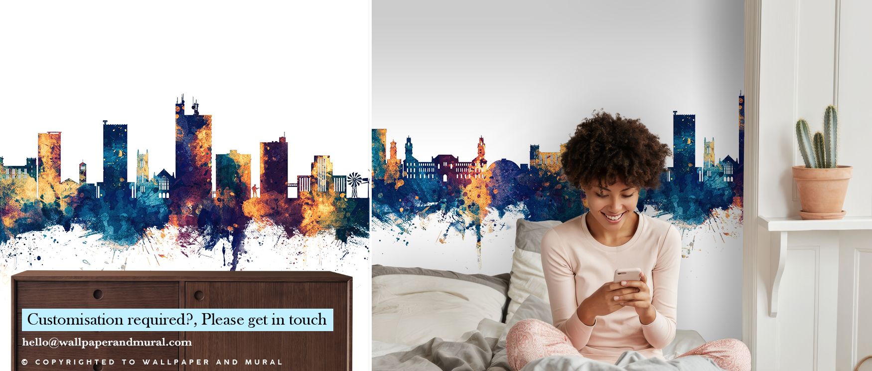 Through striking contrasts, the Lubbock Texas Skyline Blue & Bronze Wallpaper layers architectural imagery in blue and bronze, enriching restful bedrooms or inviting offices with atmosphere, decorative balance, and cultural resonance that glow with timele
