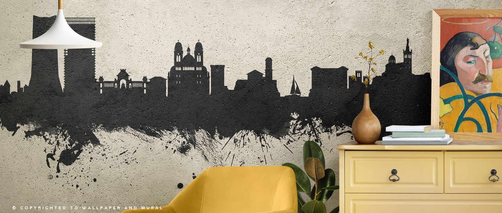Artistic elegance emerges in the Marseille France Skyline Concrete Wallpaper as forms are emphasized in textured depth, enriching restful bedrooms or stylish offices with atmosphere, cultural resonance, and decorative refinement that sustain refinement. 