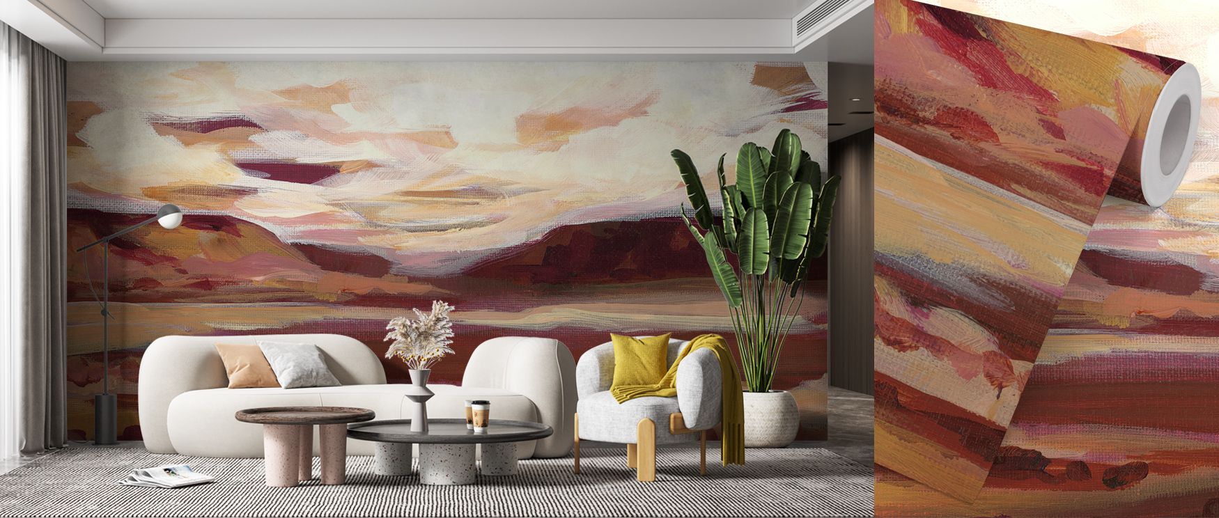 Distinct refinement is displayed in the Mauve Mesa II Wallpaper as imagery sustains balance across surfaces, enriching restful bedrooms or creative living rooms with atmosphere, decorative resonance, and cultural artistry that glow with elegance. 