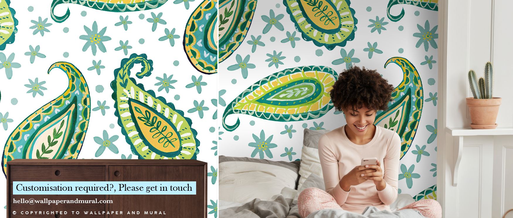 Decorative harmony flows through the Mellow Paisley White Wallpaper as motifs highlight resonance, enriching restful bedrooms or inviting living rooms with atmosphere, cultural artistry, and decorative refinement that glow with timeless sophistication. 