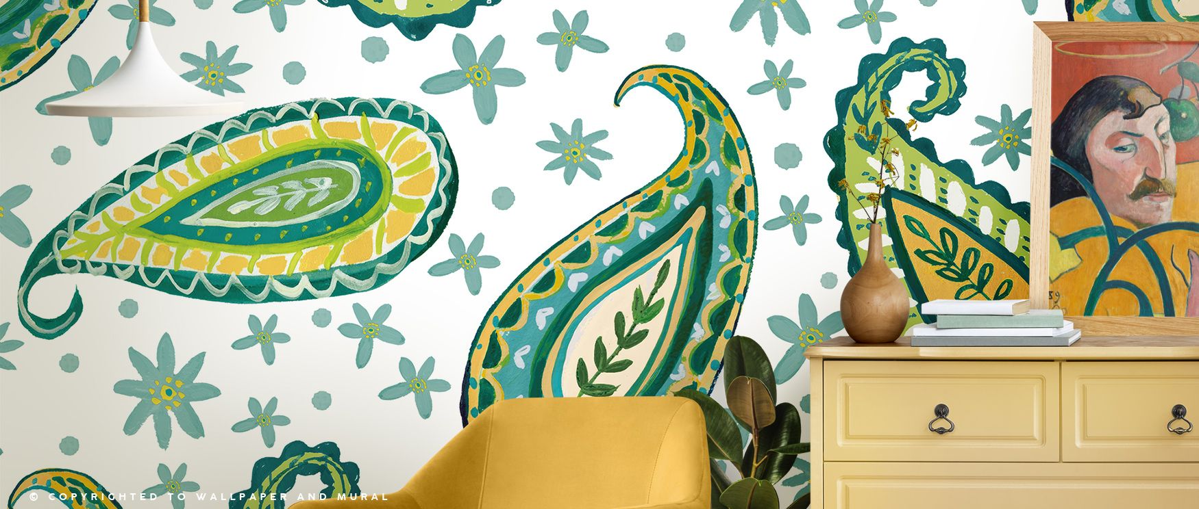Timeless artistry is conveyed in the Mellow Paisley White Wallpaper as motifs sustain decorative brilliance, enriching restful bedrooms or stylish offices with atmosphere, cultural resonance, and refinement that glow with sophistication. 