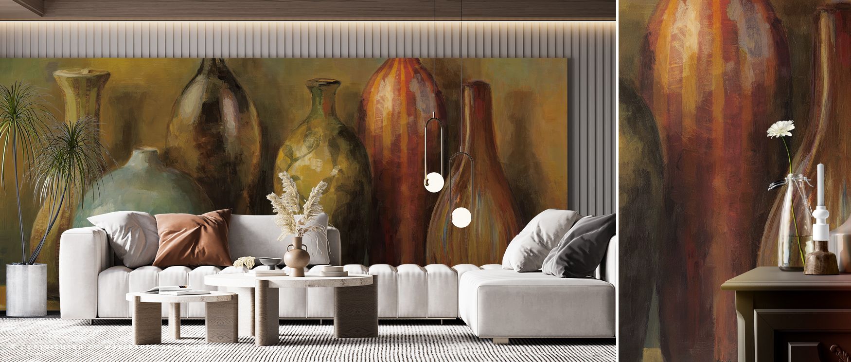 Artistic resonance emerges in the Modern Vessels Wallpaper as vessel details highlight refinement, enriching restful bedrooms or creative offices with atmosphere, decorative resonance, and cultural artistry that glow with sophistication. 