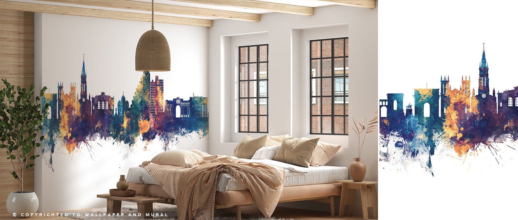 Bold refinement emerges in the Montpellier Skyline Blue & Bronze Wallpaper as contours sustain vibrancy, enriching restful bedrooms or lively offices with atmosphere, decorative resonance, and cultural resonance that glow with artistry. 