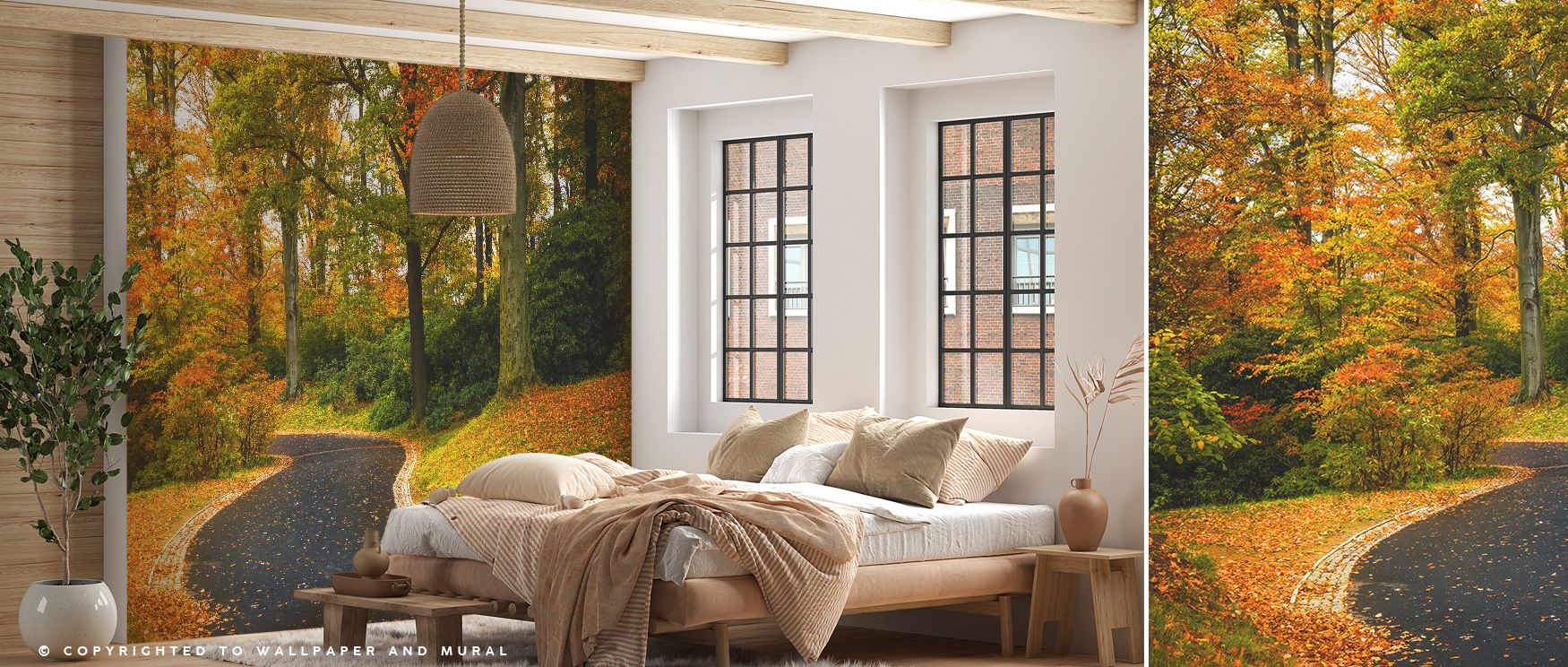 Bold refinement is conveyed in the Morning Walk in the Park Wallpaper as natural tones sustain depth, enriching restful bedrooms or lively offices with atmosphere, decorative resonance, and cultural refinement that glow with elegance. 