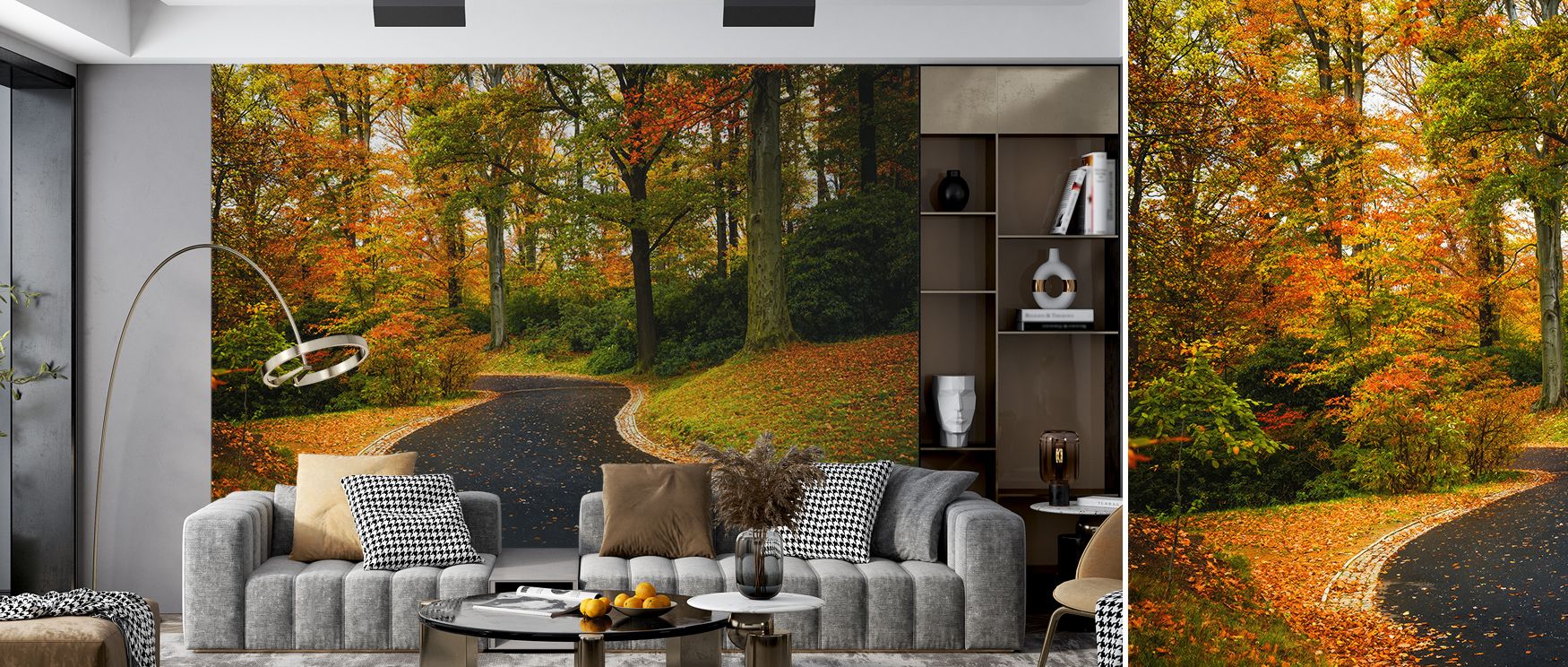 Distinct brilliance shines in the Morning Walk in the Park Wallpaper as imagery enriches interiors with presence, enriching restful bedrooms or inviting living rooms with atmosphere, decorative refinement, and cultural artistry that glow with sophisticati