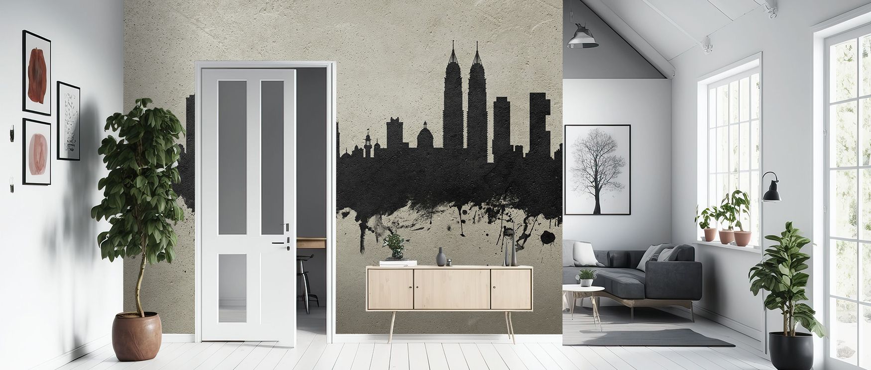 Luminous refinement appears in the Mumbai Skyline India Bombay Concrete Wallpaper as concrete textures enrich imagery, enhancing restful bedrooms or lively living rooms with atmosphere, cultural resonance, and decorative refinement that glow with sophisti