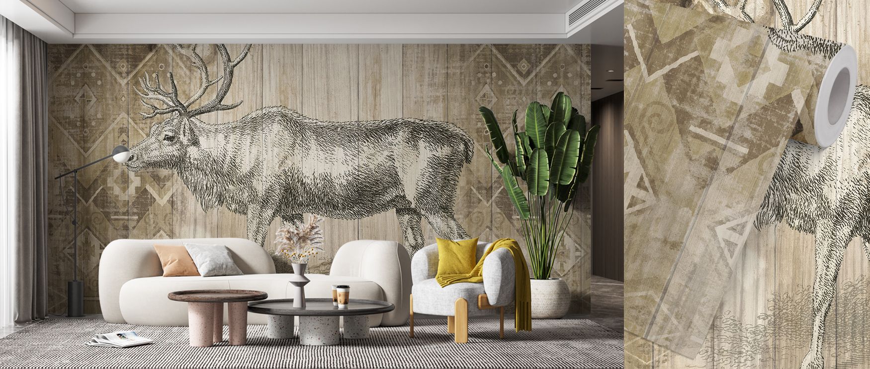 Artistic resonance appears in the Natural History Lodge IX Wallpaper as details sustain imagery, enriching restful bedrooms or creative offices with atmosphere, decorative refinement, and cultural artistry that glow with elegance. 