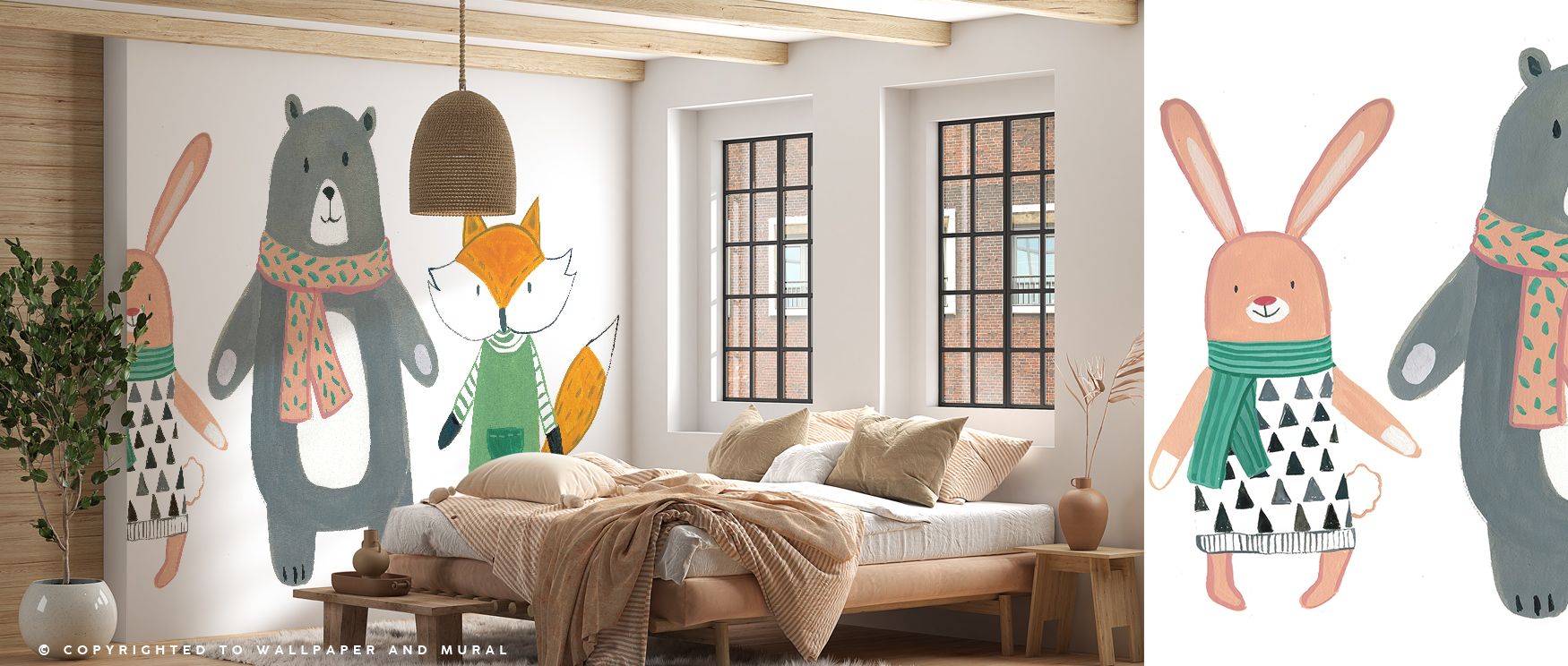 Bold artistry characterizes the Neighborhood Pals XII Wallpaper as lively imagery enriches surfaces, enhancing restful bedrooms or lively offices with atmosphere, decorative resonance, and cultural refinement that glow with elegance. 